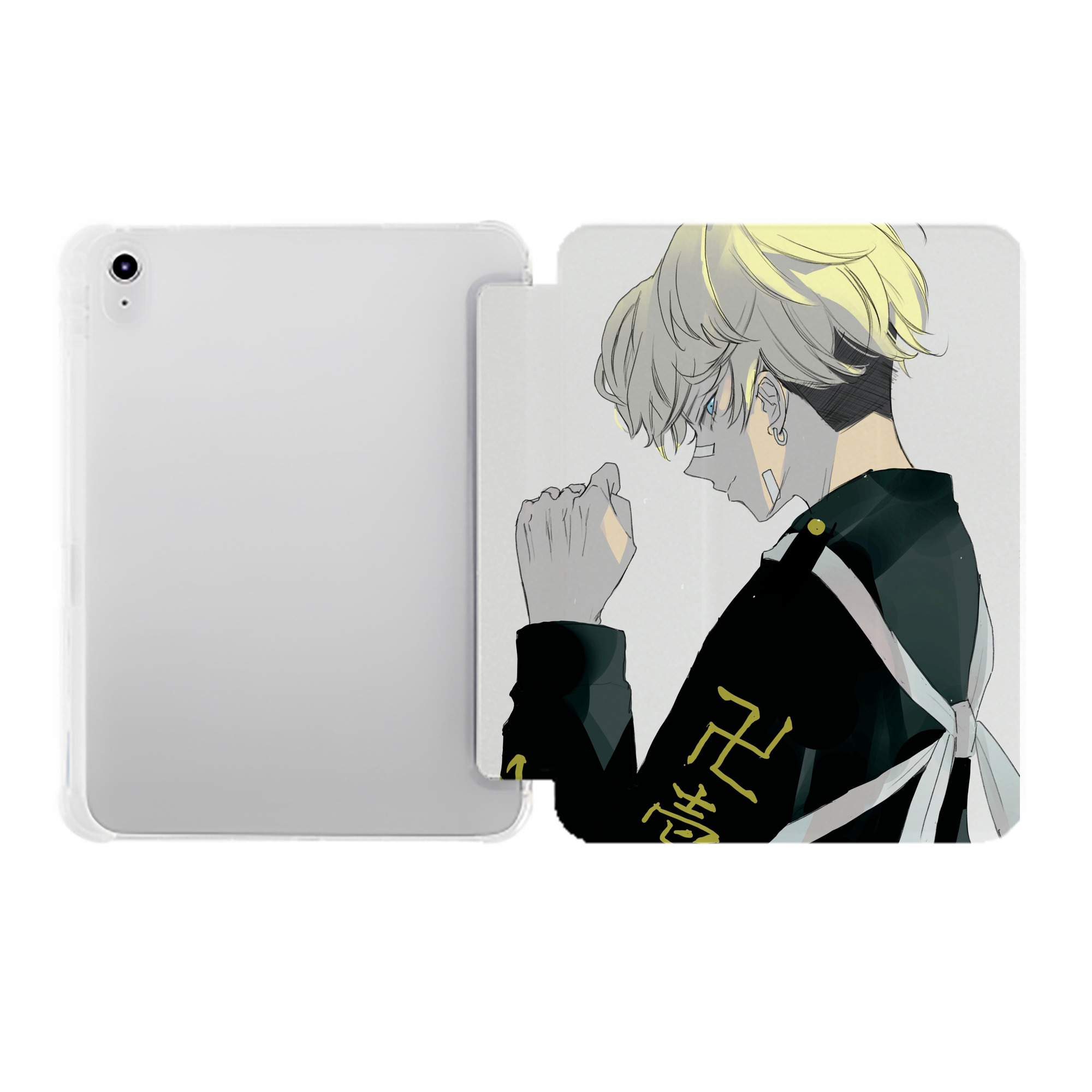 （画像用） 東京リベンジャーズ Tokyo Revengers IPad ケース ペン収納付き 三つ折りスタンド PUレザー×シリコン 対応機種9.5/10.5/10.9インチ
